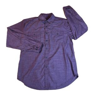 Bruno New York Shirt Mens Medium Purple Button Up Long Sleeve Dress Cotton